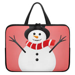 Cute Snowman Print Laptop Sleeve With Handle