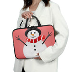 Cute Snowman Print Laptop Sleeve With Handle