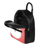 Cute Snowman Print Leather Backpack