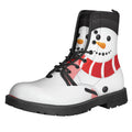 Cute Snowman Print Lace-Up Boots