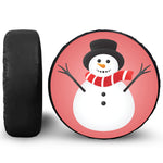Cute Snowman Print Leather Spare Tire Cover