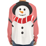 Cute Snowman Print Long Sleeve Baseball Jersey