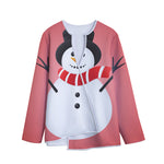 Cute Snowman Print Long Sleeve Short Coat