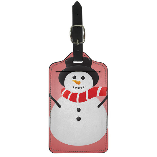 Cute Snowman Print Luggage Tag