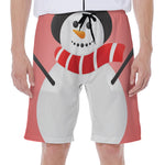 Cute Snowman Print Men's Beach Shorts