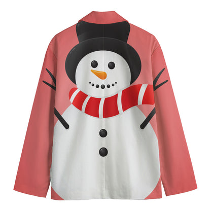 Cute Snowman Print Men's Blazer