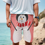 Cute Snowman Print Men's Cargo Shorts