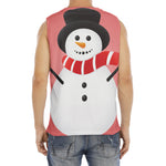Cute Snowman Print Men's Fitness Tank Top
