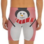 Cute Snowman Print Men's Long Boxer Briefs