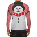 Cute Snowman Print Men's Long Sleeve Rash Guard