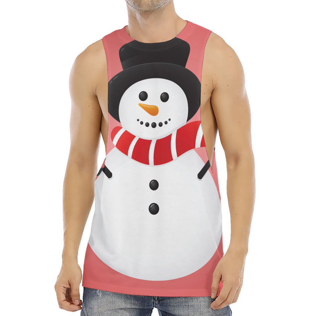 Cute Snowman Print Men's Muscle Tank Top