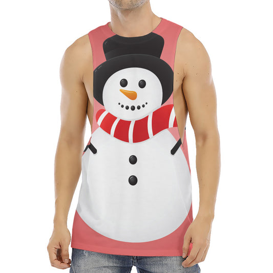 Cute Snowman Print Men's Muscle Tank Top