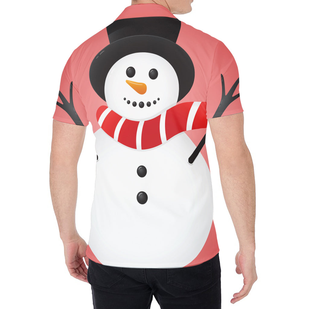 Cute Snowman Print Men's Shirt
