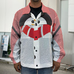 Cute Snowman Print Men's Shirt Jacket