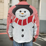 Cute Snowman Print Men's Shirt Jacket
