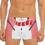Cute Snowman Print Men's Short Boxer Briefs