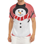 Cute Snowman Print Men's Short Sleeve Rash Guard