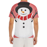 Cute Snowman Print Men's Short Sleeve Rash Guard