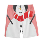 Cute Snowman Print Men's Sports Shorts