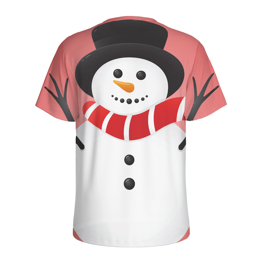 Cute Snowman Print Men's Sports T-Shirt