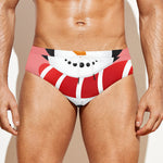 Cute Snowman Print Men's Swim Briefs