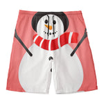 Cute Snowman Print Men's Swim Trunks