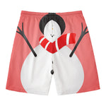 Cute Snowman Print Men's Swim Trunks