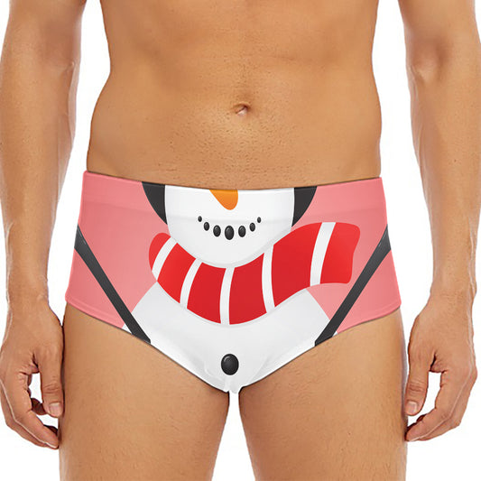 Cute Snowman Print Men's Triangle Swim Briefs