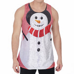 Cute Snowman Print Men's Velvet Tank Top