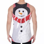 Cute Snowman Print Men's Velvet Tank Top