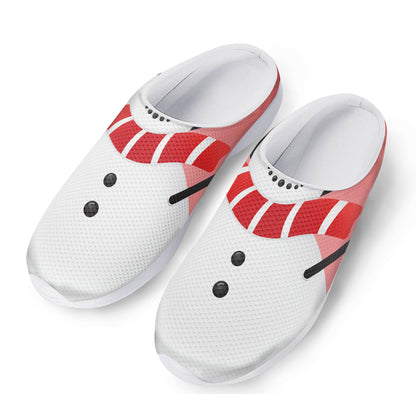 Cute Snowman Print Mesh Casual Shoes