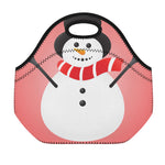 Cute Snowman Print Neoprene Lunch Bag