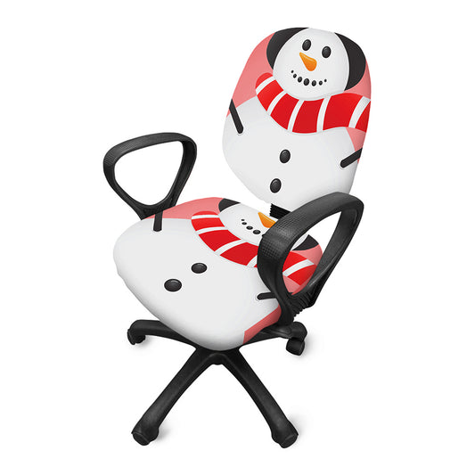 Cute Snowman Print Office Chair Cover