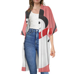 Cute Snowman Print Open Front Beach Cover Up