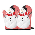 Cute Snowman Print Oven Mitts