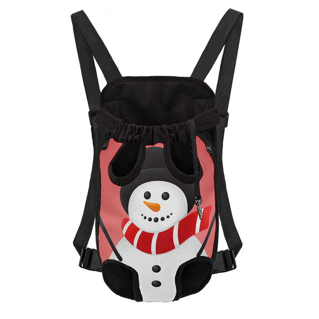 Cute Snowman Print Pet Carrier Backpack