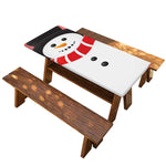 Cute Snowman Print Picnic Table Cover