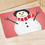 Cute Snowman Print Polyester Doormat