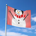 Cute Snowman Print Polyester Flag