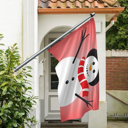 Cute Snowman Print Polyester Flag