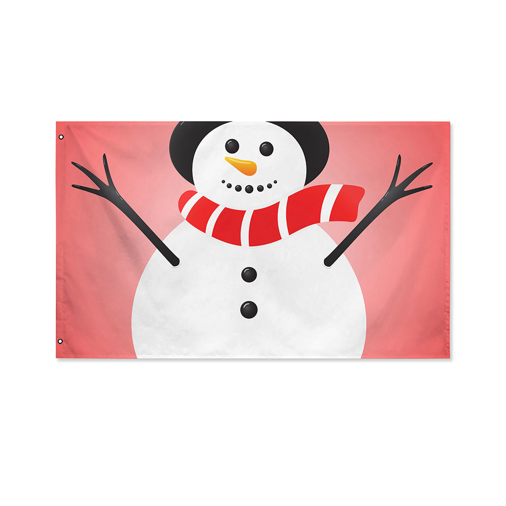 Cute Snowman Print Polyester Flag