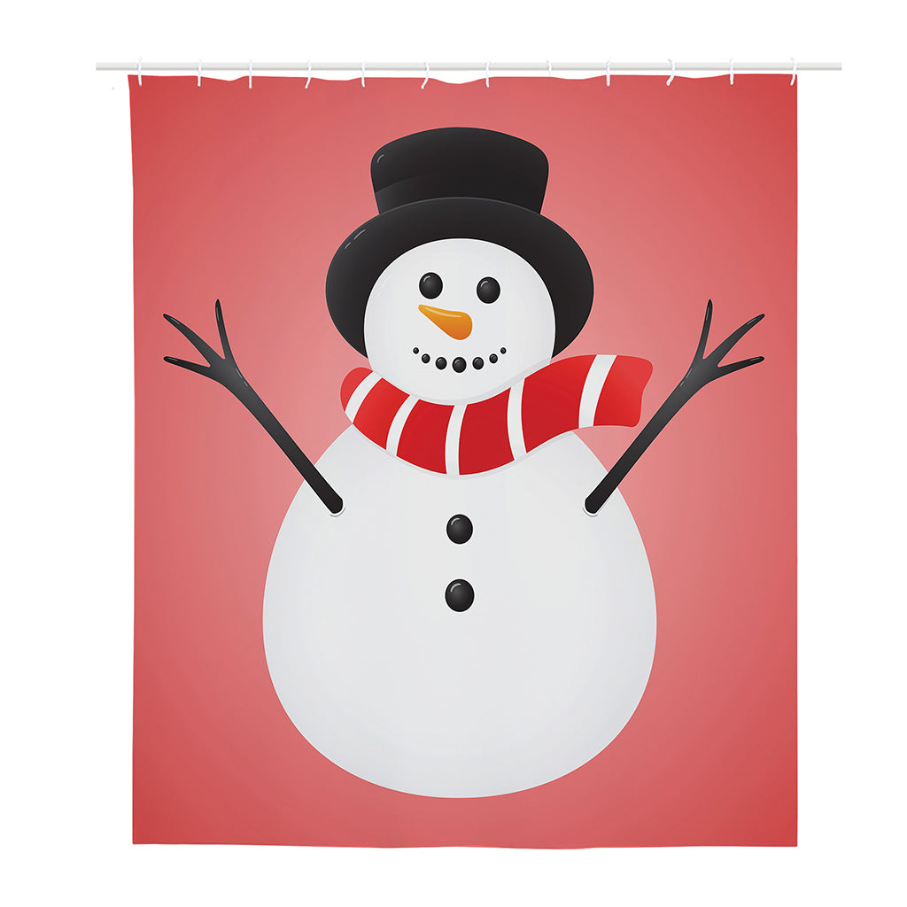 Cute Snowman Print Polyester Shower Curtain