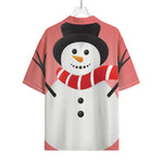 Cute Snowman Print Rayon Hawaiian Shirt