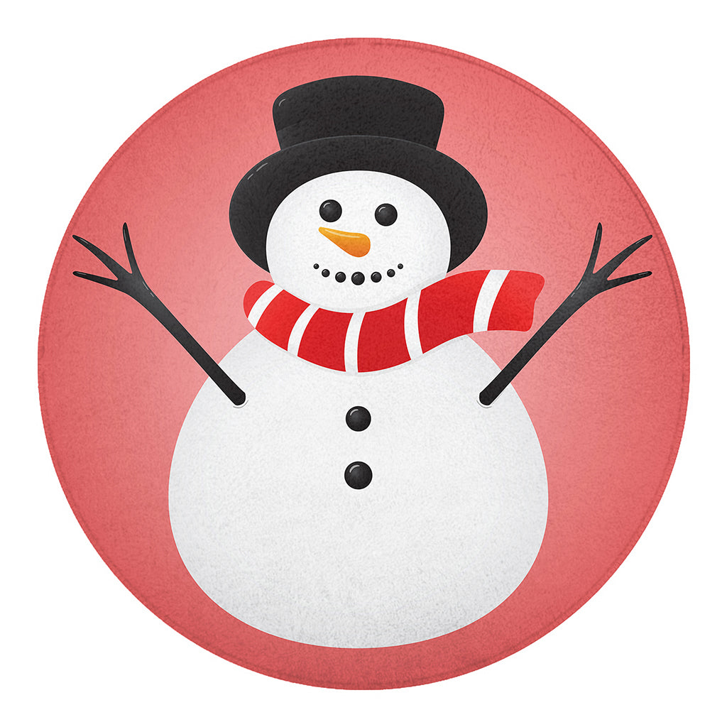 Cute Snowman Print Round Blanket