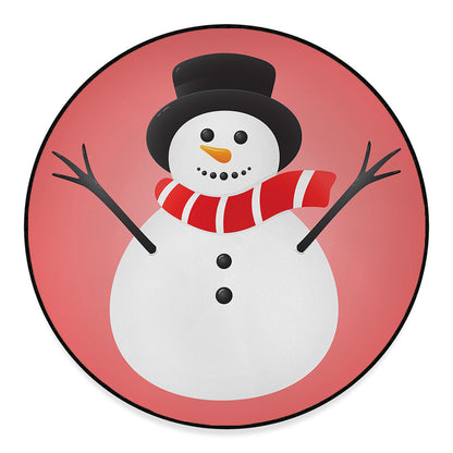 Cute Snowman Print Round Floor Mat