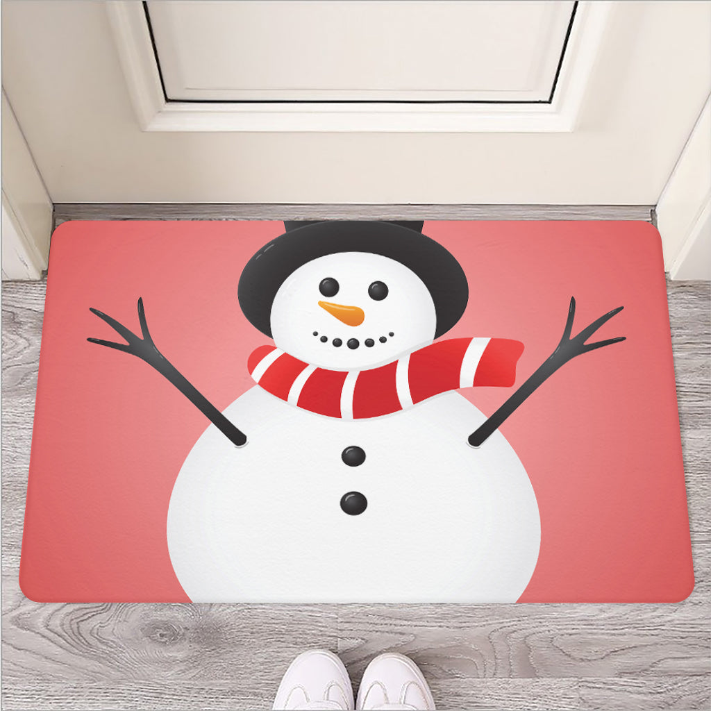 Cute Snowman Print Rubber Doormat
