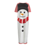 Cute Snowman Print Short Sleeve Long Nightdress