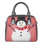 Cute Snowman Print Shoulder Handbag