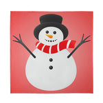 Cute Snowman Print Silk Bandana