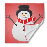 Cute Snowman Print Silk Bandana